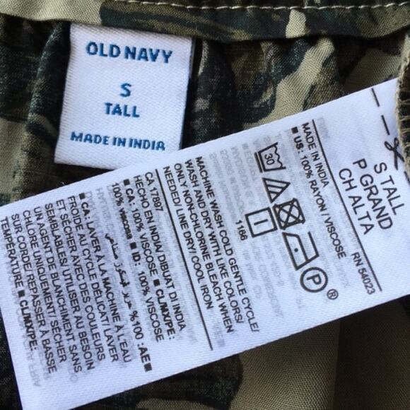 Old Navy sleeveless dress S Tall Palm leaves - Picture 3 of 8